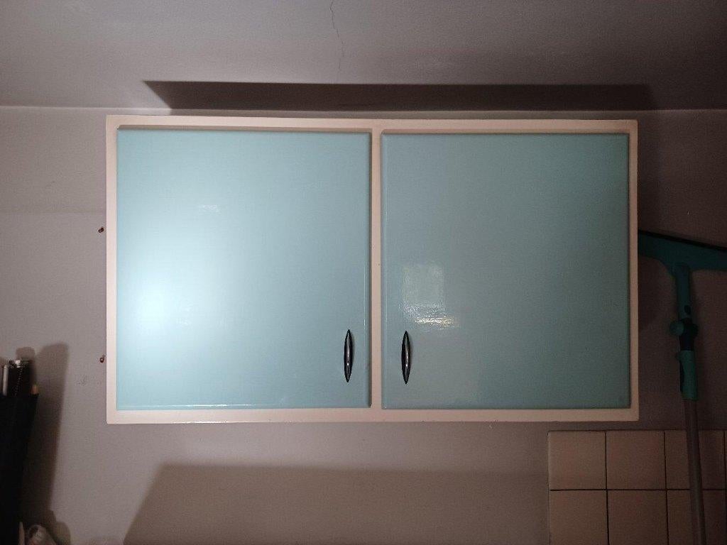 vintage keukenkastje lichtblauw en wit, Huis en Inrichting, Kasten | Overige, Ophalen, Gebruikt