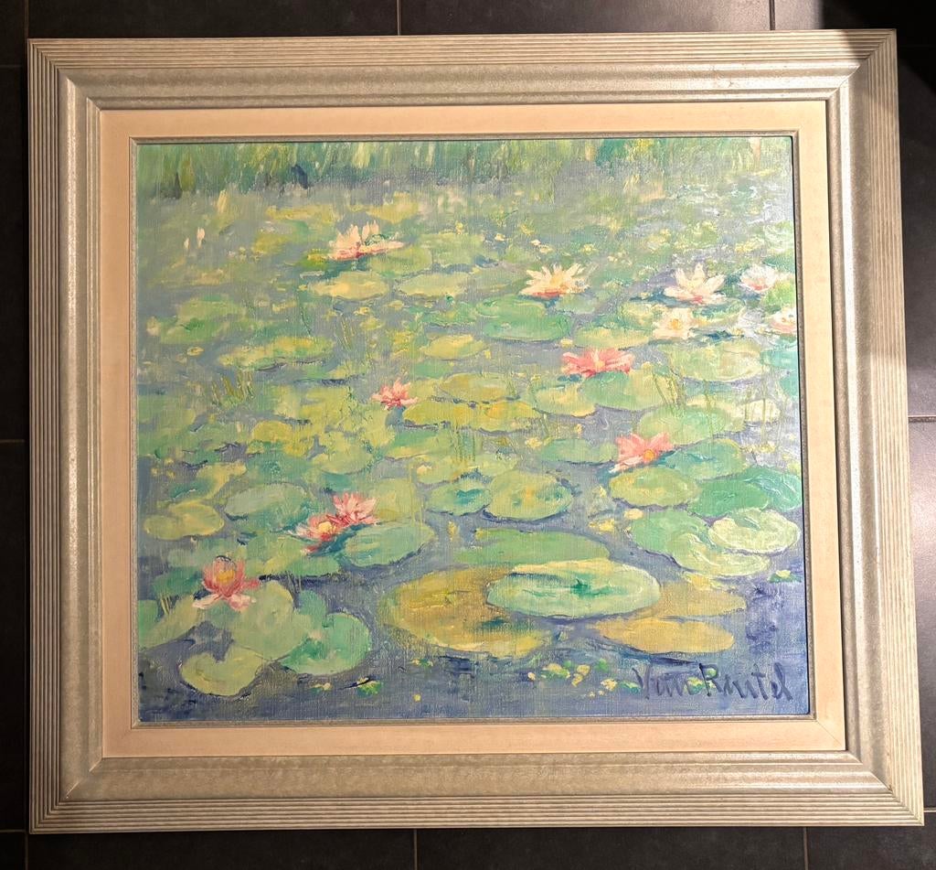 Van Rintel - waterlelies, Antiek en Kunst, Kunst | Schilderijen | Klassiek, Ophalen
