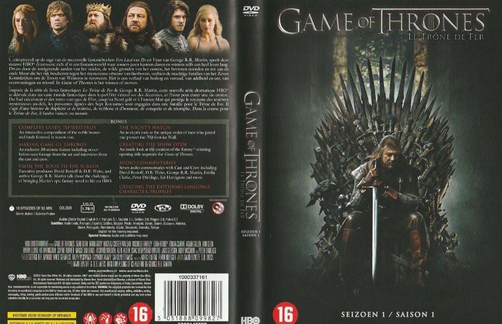 Game of Thrones seizoen 1, Cd's en Dvd's, Vanaf 16 jaar, Boxset, Ophalen of Verzenden, Zo goed als nieuw