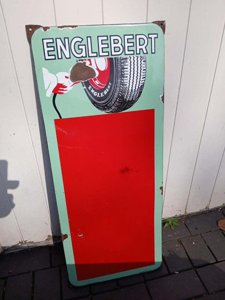 Planche émaillée Englebert, Collections, Marques & Objets publicitaires, Enlèvement ou Envoi