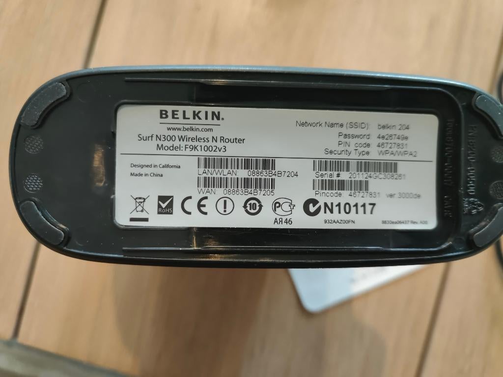 Belkin Surf N300 DB Wireless Router, Informatique & Logiciels, Enlèvement ou Envoi, Comme neuf, Routeur, Belkin