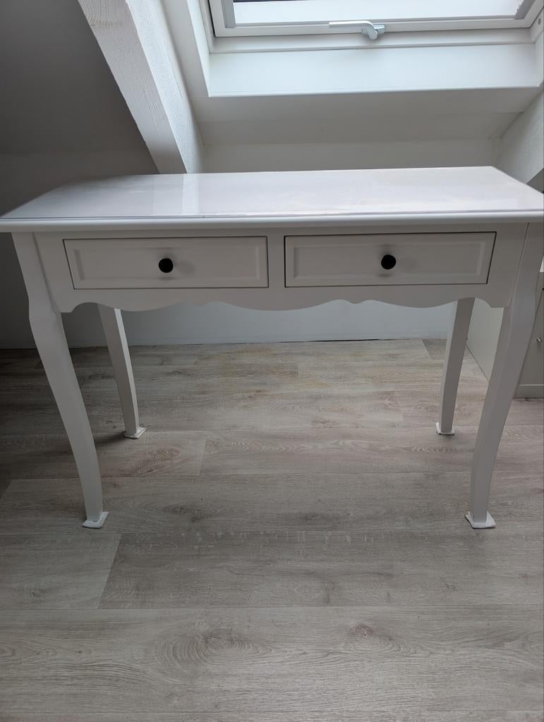 kaptafel, make up tafel, haltafel, sidetable landelijk wit, Huis en Inrichting, Ophalen