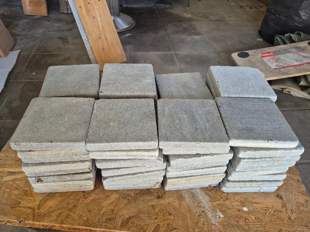 Gratis blauwe steen  voor afboording 15 cm x 15 cm, Ophalen, Nieuw, Terrastegels, Natuursteen