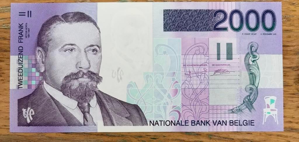 2000 Francs Horta UNC! Verzamelstuk, Enlèvement ou Envoi, Billets en vrac