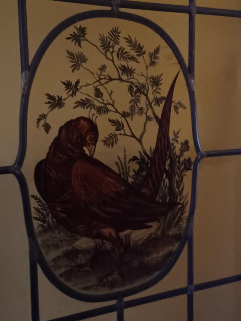 Glas-in-loodraam fazant, Ophalen