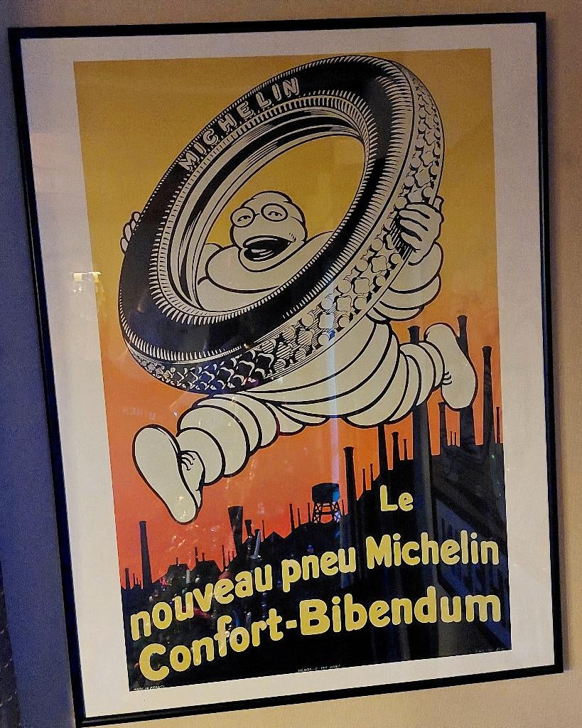 Michelin poster in kader, Huis en Inrichting, Woonaccessoires | Lijsten, Ophalen, Kunststof, Zo goed als nieuw, 75 cm of meer