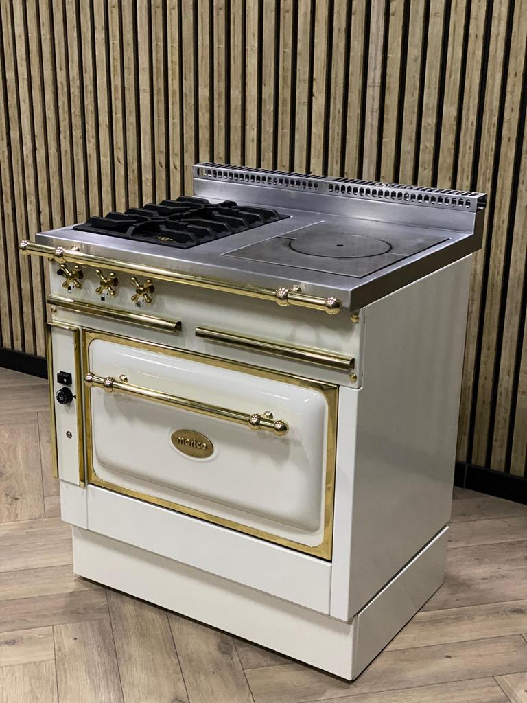 Luxe Fornuis Morice + Gasoven Uniek Showroommodel Zeldzaam, Ophalen of Verzenden, Gas, Vrijstaand, Grill