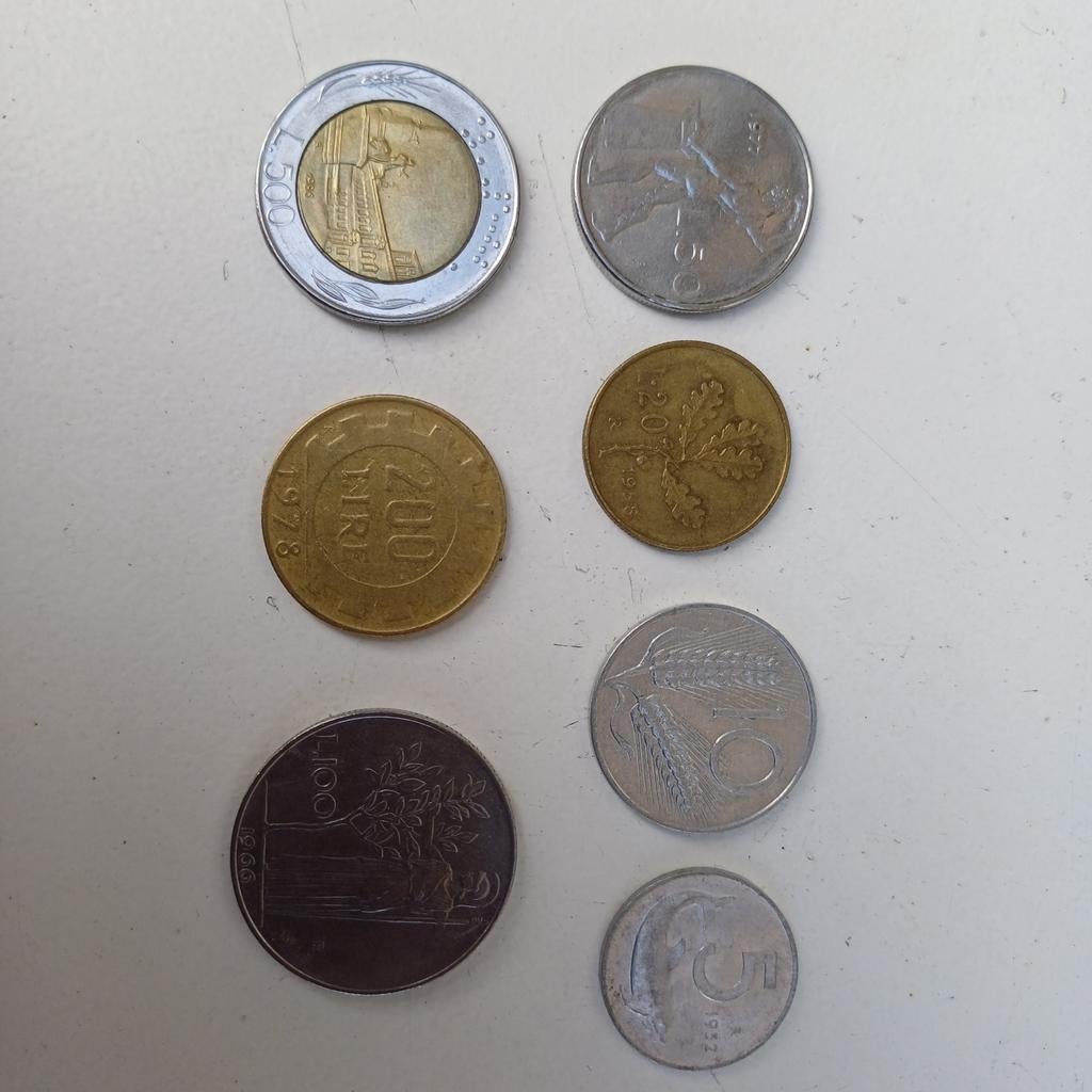 Italie : 7 pièces de 1952, Timbres & Monnaies, Monnaies | Europe | Monnaies euro, Belgique, Enlèvement ou Envoi