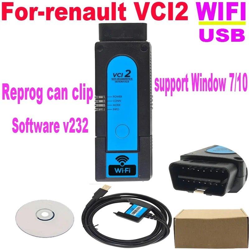 CANCLIP RENAULT VCI2 WIFI USB pakket + CLIP V234 2030, Auto diversen, Autogereedschap, Nieuw, Ophalen of Verzenden