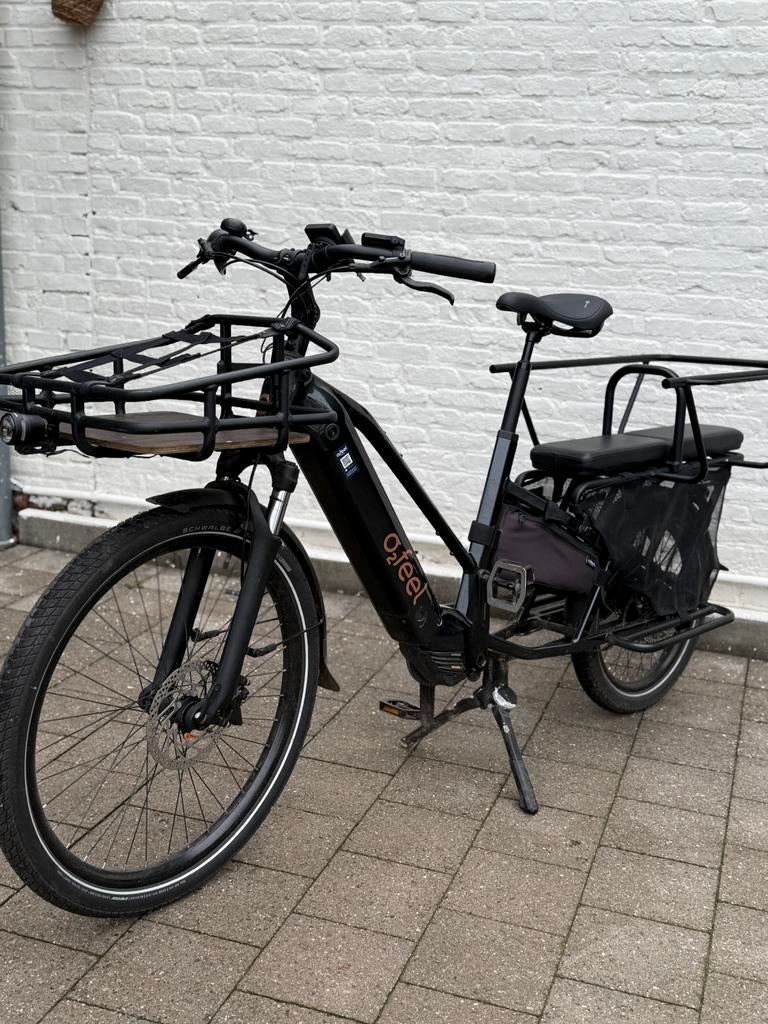 O2feel Equo Cargo Power 7 longtail e-cargo – 2.026 km, Fietsen en Brommers, Elektrische fietsen, Ophalen, Gebruikt, 50 km per accu of meer