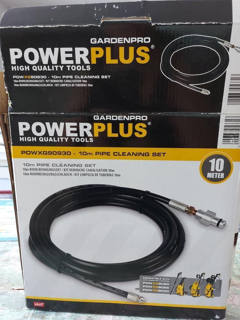 Powerplus POWXG90930 Rioolreinigingsset - 10m, Tuin en Terras, Hogedrukreinigers, Ophalen of Verzenden, Zo goed als nieuw