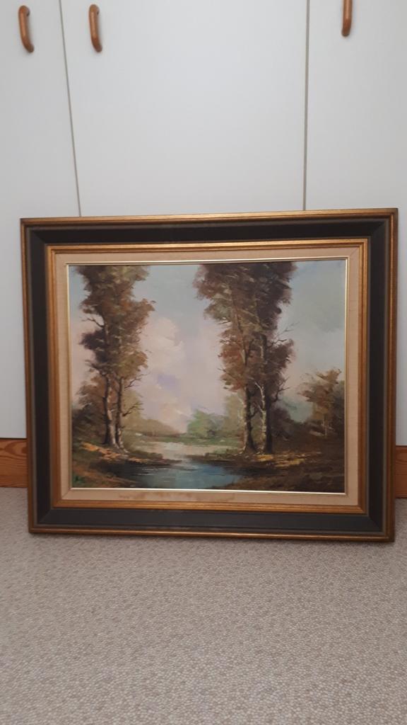 schilderij landschap N.Verheyden, Antiek en Kunst, Ophalen