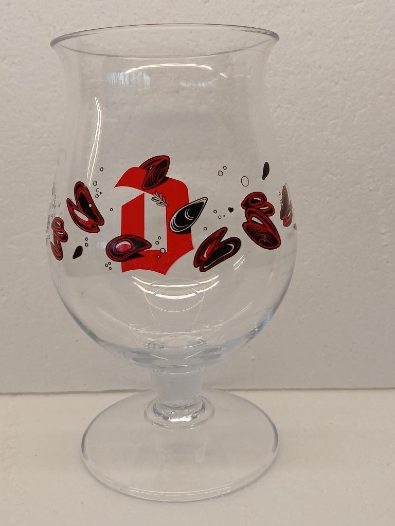 Verre sur pied DUVEL en plastique MOULES verre Tristan, Enlèvement ou Envoi, Utilisé, Verre ou Verres, Duvel
