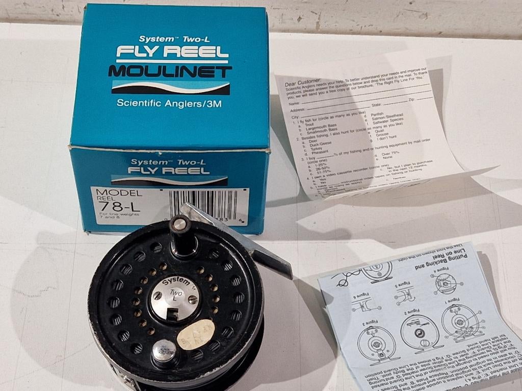 System two 78-L reel met wf 7 s vlieglijn
, in doos papieren, Ophalen of Verzenden