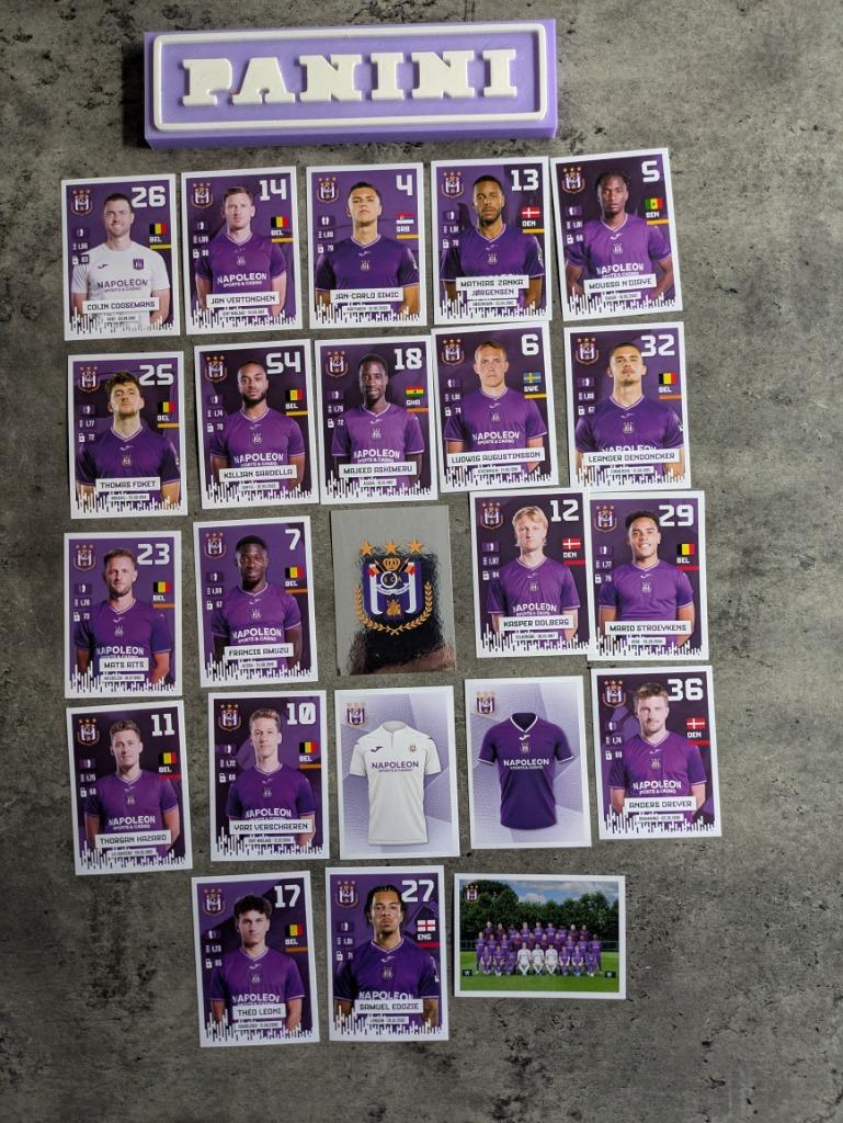 PANINI  RSC ANDERLECHT  PRO LEAGUE 2024 2025 STICKERS  23X, Hobby en Vrije tijd, Stickers en Plaatjes, Verzenden, Nieuw