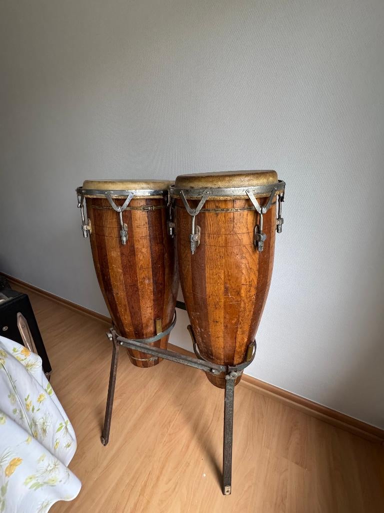 Vintage houten conga’s, Muziek en Instrumenten, Percussie, Gebruikt, Trommel, Ophalen