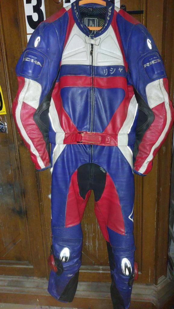 tweedelig lederen motorpak Richa m 54, Ophalen, Richa, Tweedehands, Heren