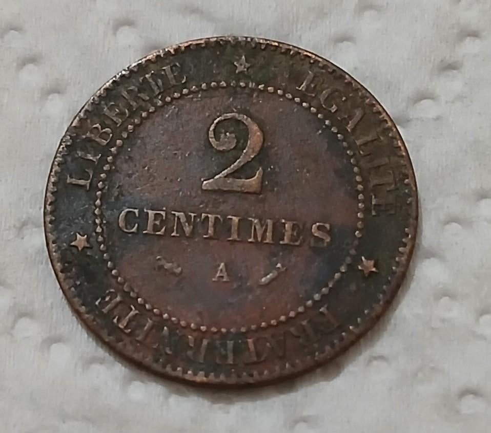 Ancienne pièces 2 centimes 1895A  France, Enlèvement ou Envoi