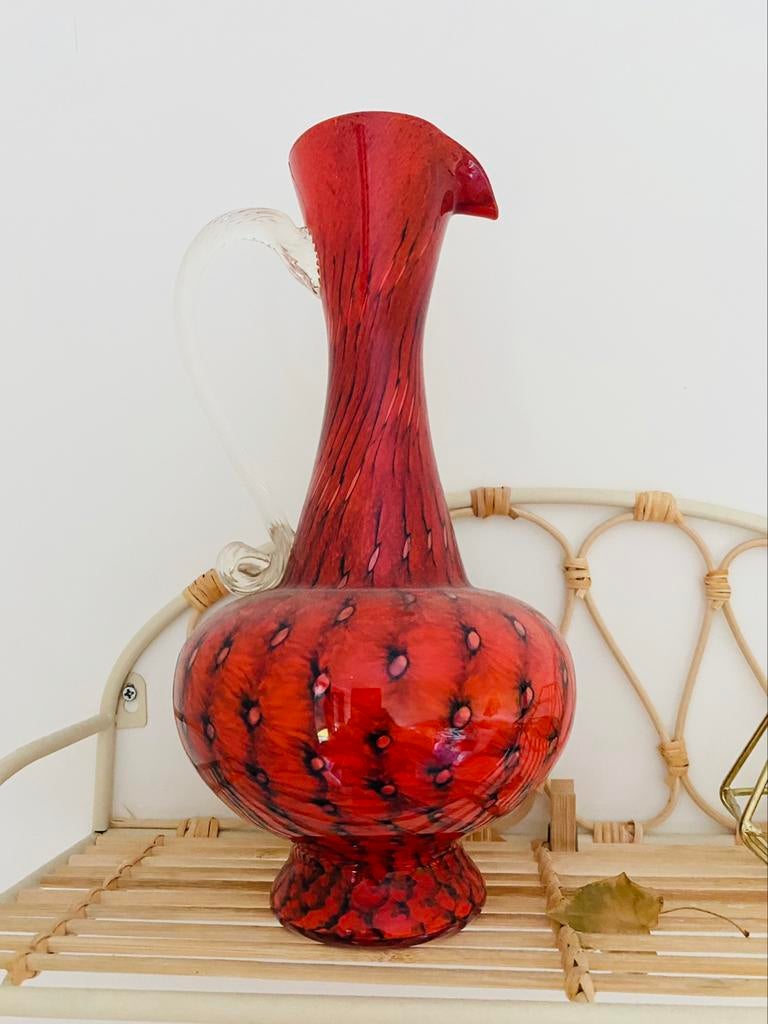 Prachtige koraal rode antieke vintage vaas kruik design vaas, Ophalen