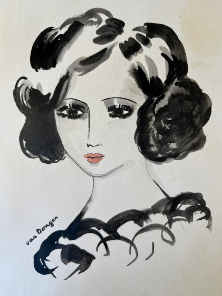 Kees Van Dongen - Aquarel - 1960 - Zeer mooie staat, Antiek en Kunst, Ophalen of Verzenden