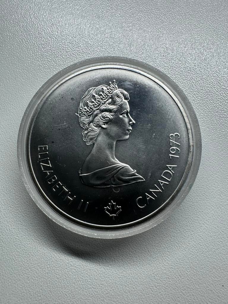 Zilveren Canadese 10 dollar munten 1973 en 1976, Postzegels en Munten, Munten | Amerika, Ophalen, Noord-Amerika, Losse munt, Zilver