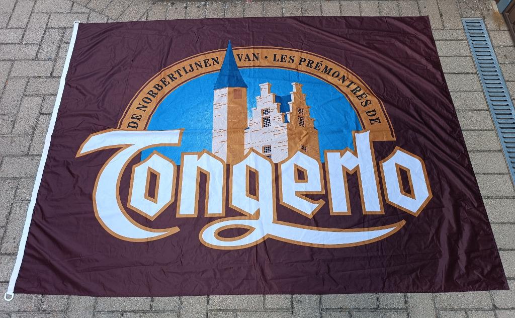Vlag Tongerlo Abdijbier Haacht Bier Blond Bruin, Verzamelen, Biermerken, Ophalen of Verzenden, Zo goed als nieuw, Reclamebord, Plaat of Schild