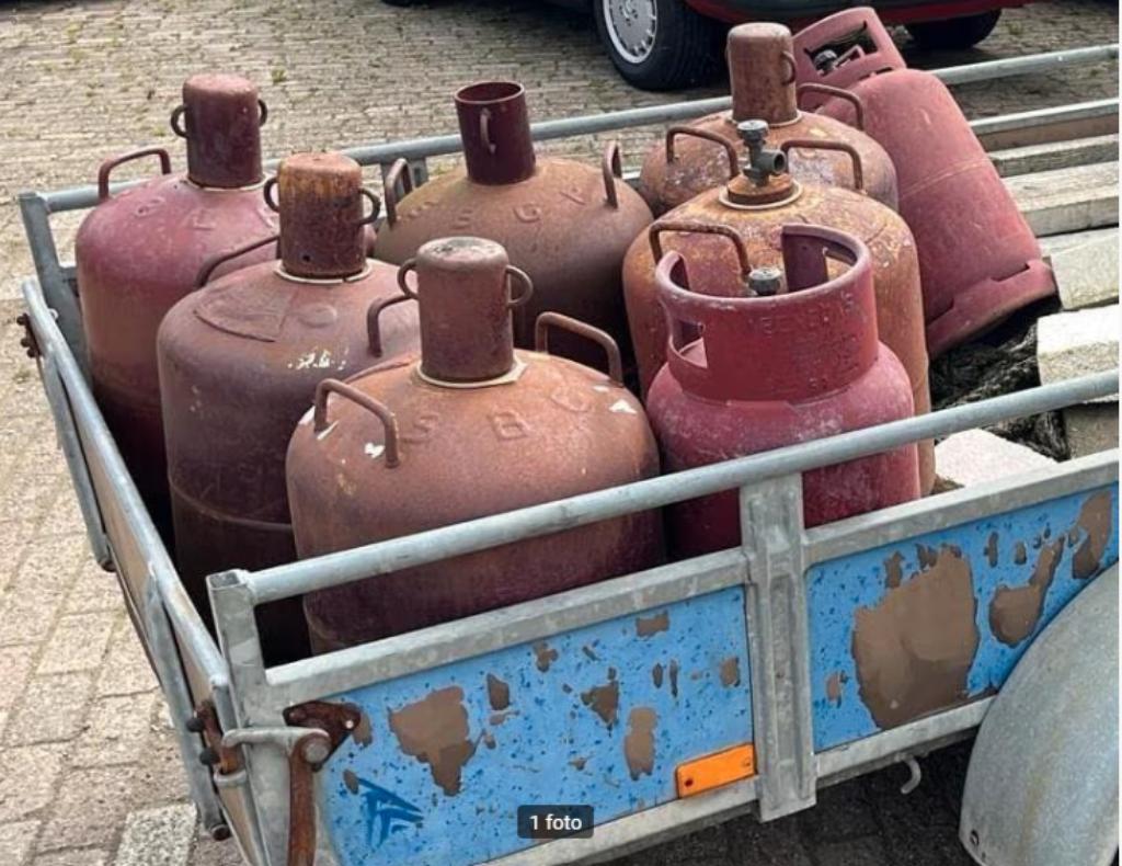 Gasflessen 8 stuks, Enlèvement, Utilisé