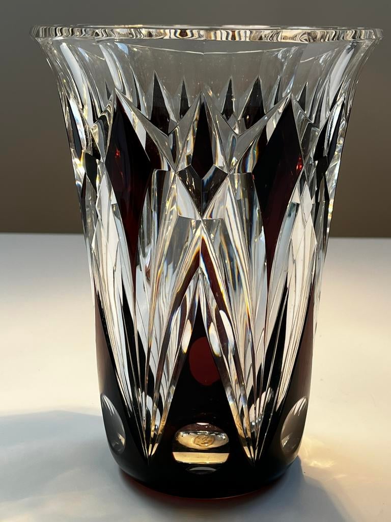 Val Saint Lambert gedubbeld kristal vaas art deco Graffart, Antiek en Kunst, Antiek | Glaswerk en Kristal, Ophalen of Verzenden