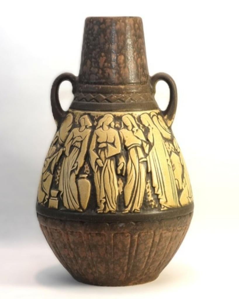 Scheurich West Germany "Marktleben" vloervaas XL, Huis en Inrichting, Woonaccessoires | Vazen, Overige materialen, Gebruikt, Overige kleuren