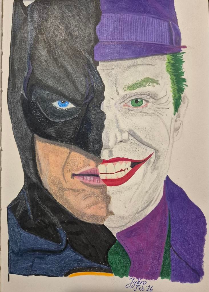 Batman '89 originele tekening a4, Antiek en Kunst, Kunst | Schilderijen | Modern, Ophalen of Verzenden