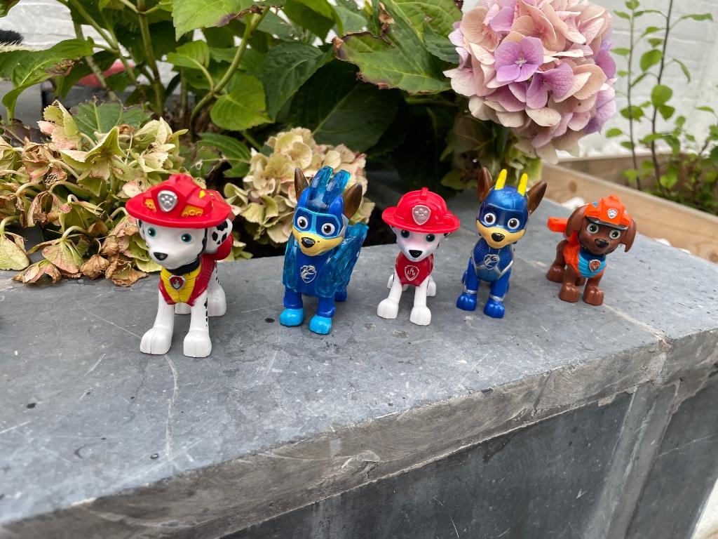 Paw patrol mighty pups verzamelfiguren 5 st, Ophalen of Verzenden