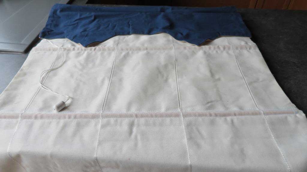 2x Stores "bateau" en lin blanc casé/crème/écru, Maison & Meubles, Ameublement | Rideaux & Stores à lamelles, Neuf, Blanc, Crème