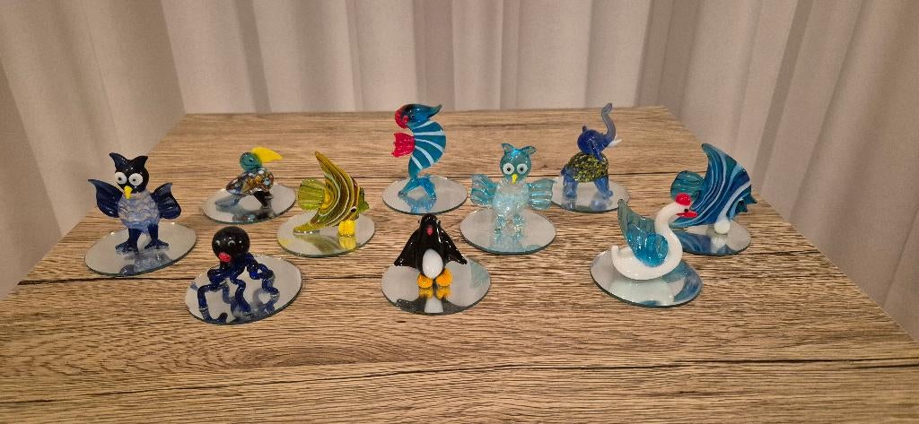 Ensemble de figurines d'animaux décoratifs en verre, Maison & Meubles, Accessoires pour la Maison | Autre, Comme neuf, Enlèvement