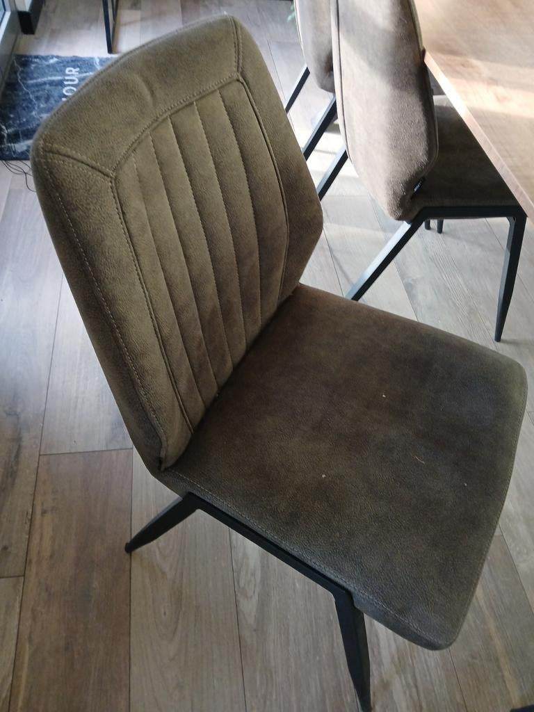 3 moderne groene stoelen, Huis en Inrichting, Stoelen, Ophalen