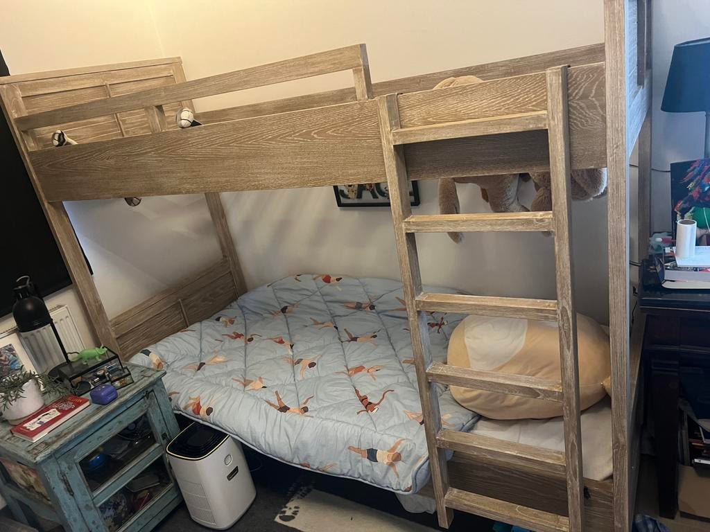 Prachtig vol houten stapelbed in nieuwstaat!, Ophalen, Zo goed als nieuw, Stapelbed