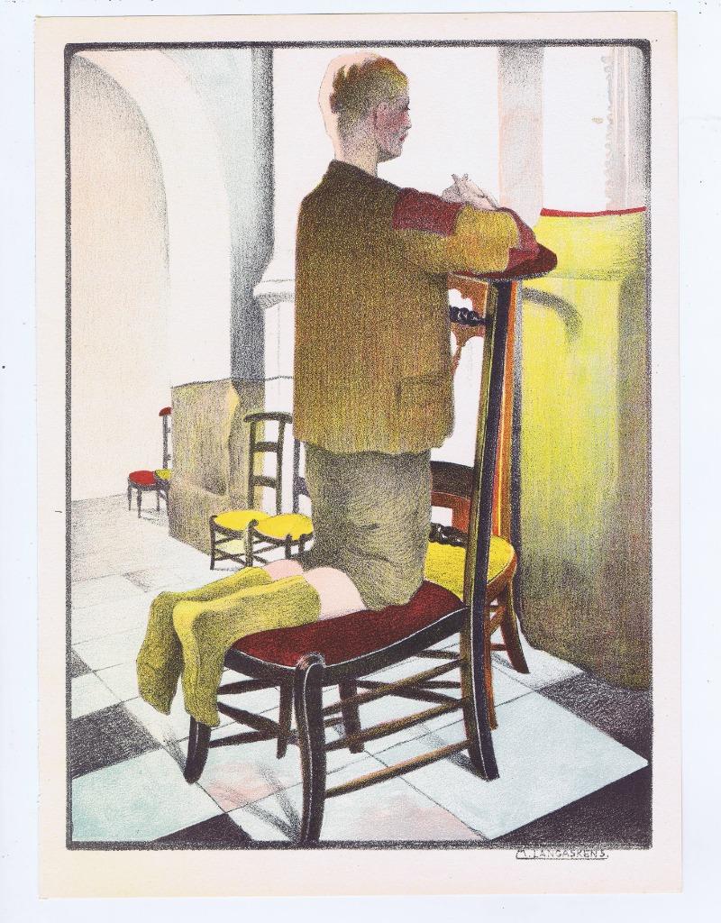 litho Langaskens, Antiquités & Art, Enlèvement ou Envoi