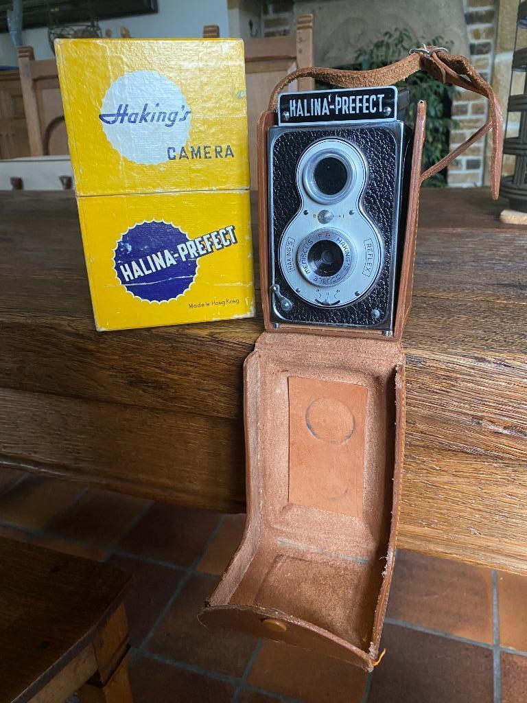 Appareil photo vintage Halina Prefect – boîte & étui cuir –, Enlèvement, Comme neuf