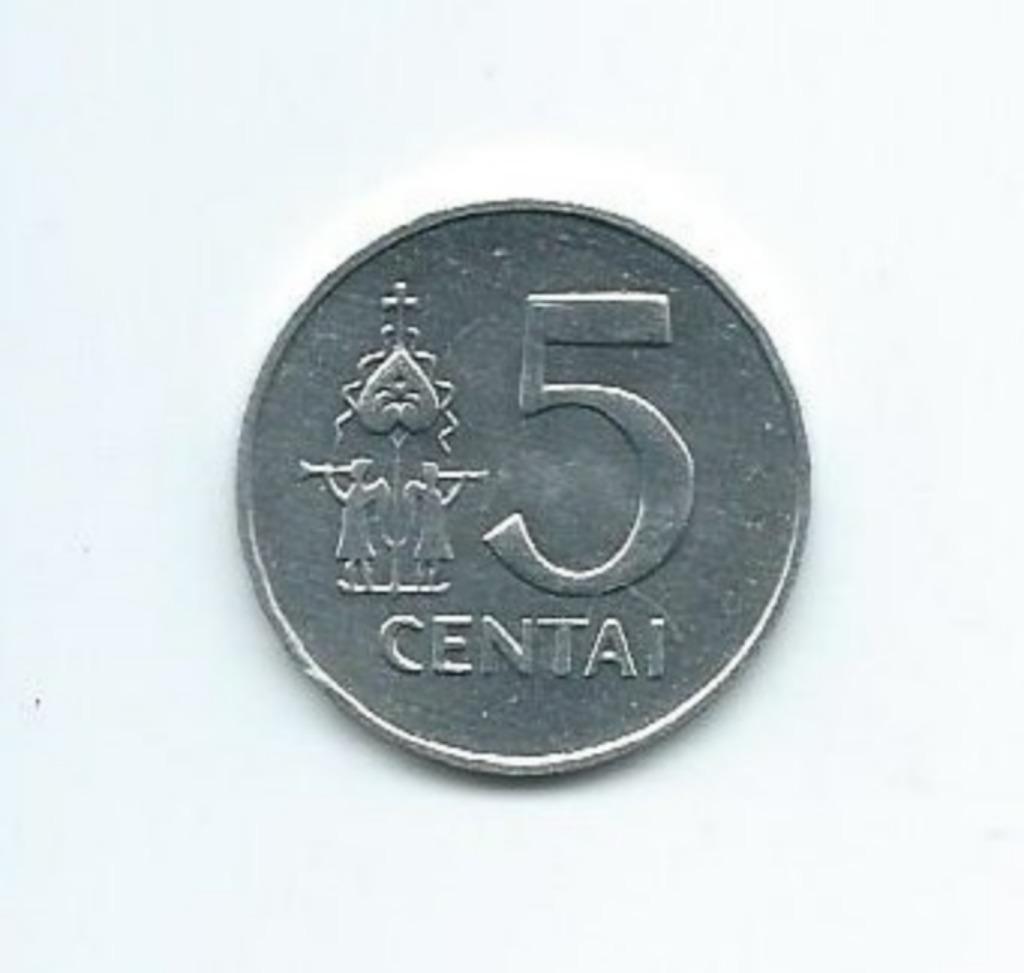 Litouwen, 5 Centai 1991., Ophalen of Verzenden, Overige landen, Losse munt