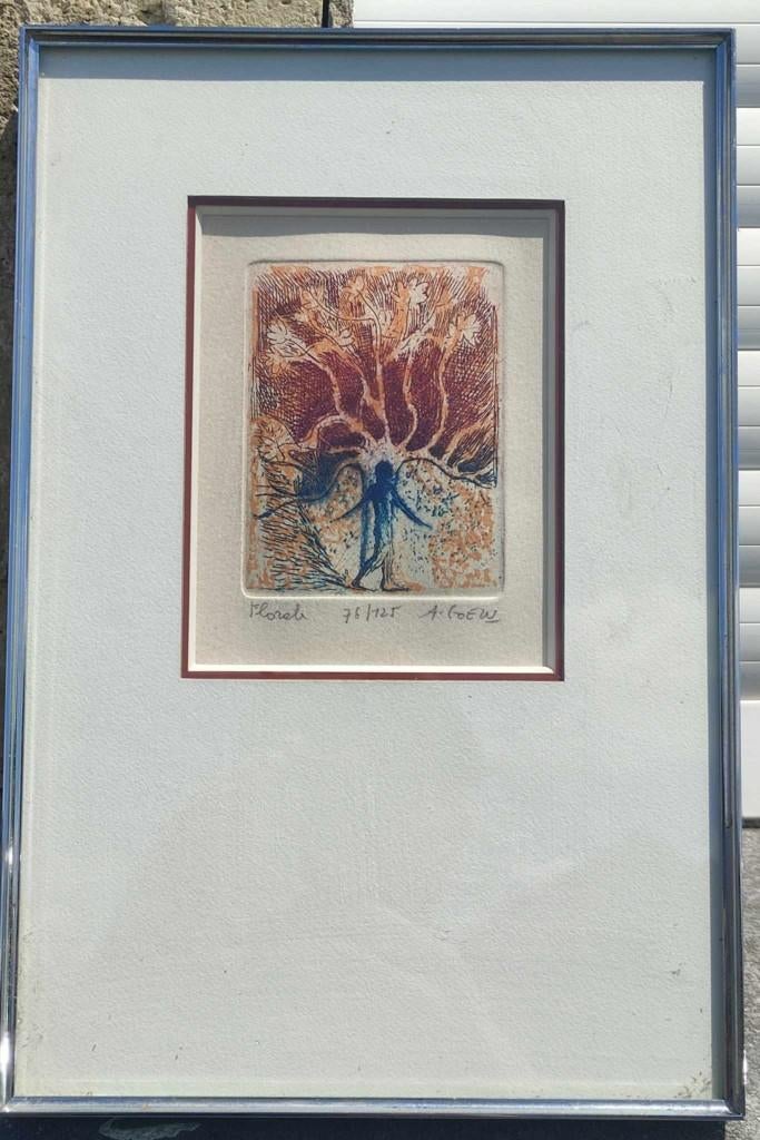 gravure signe andre goezu, Antiquités & Art, Enlèvement ou Envoi