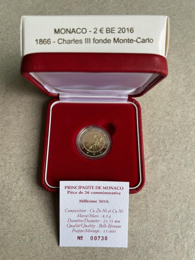 Monaco 2 euro 2016, Postzegels en Munten, Ophalen of Verzenden, Monaco, 2 euro, Setje