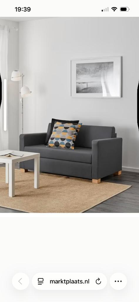 donkerblauwe (Ikea) tweepersoonszetel omvormbaar naar bed, 75 à 100 cm, Comme neuf, Enlèvement, Deux personnes