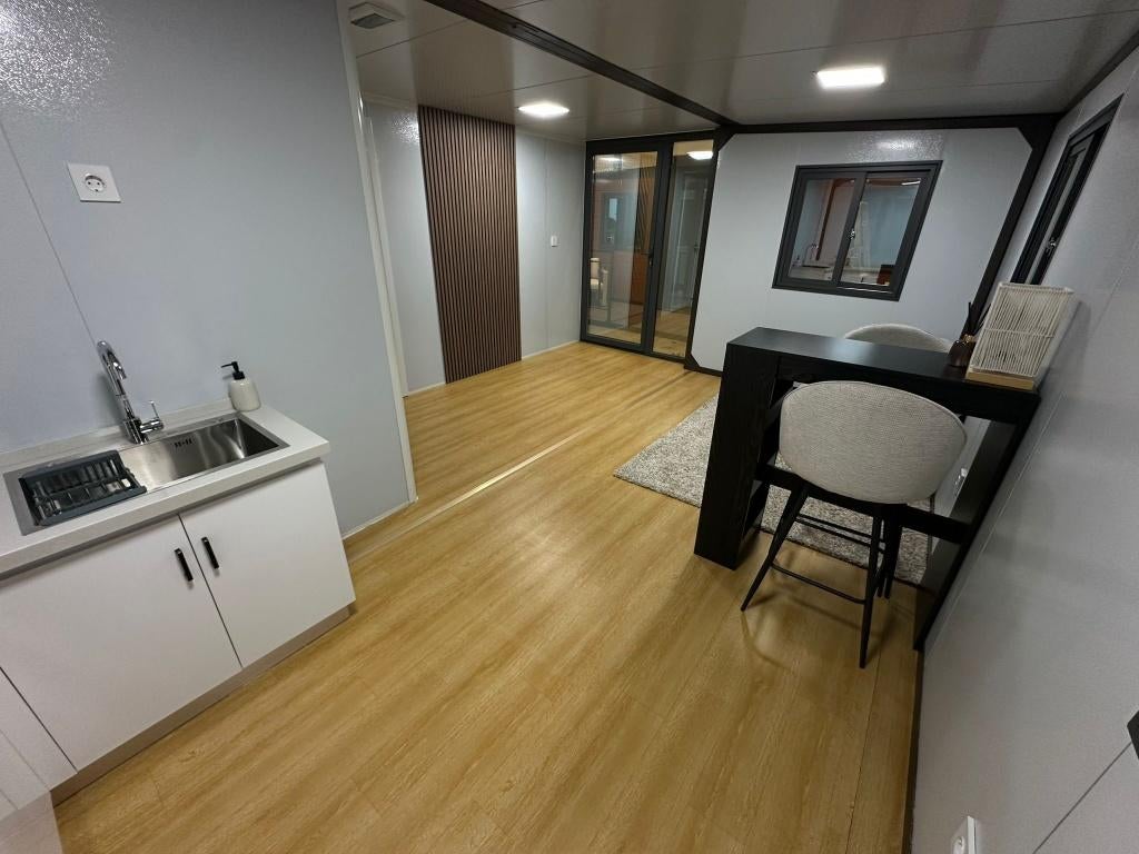 Tiny House zelf in elkaar zetten, uitklapbaar, woonunit, Tuin en Terras, Nieuw, Ophalen of Verzenden, 400 cm of meer, Metaal