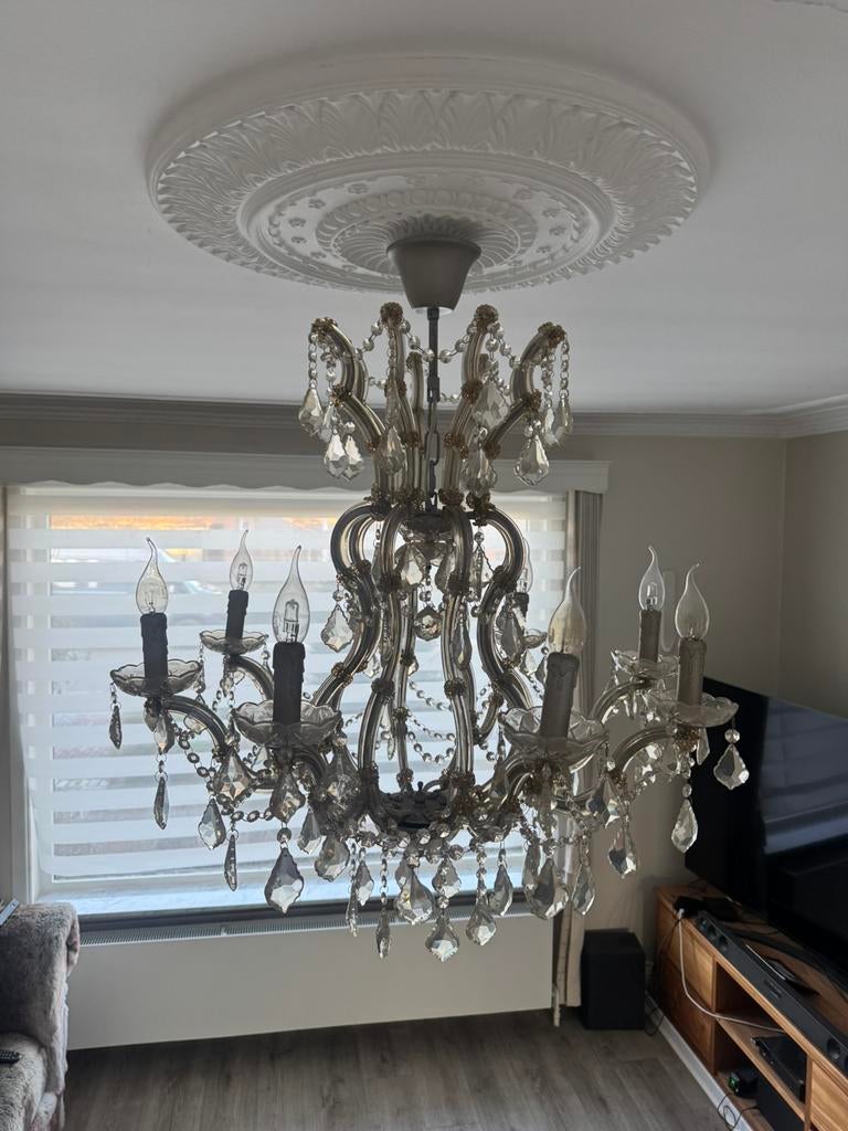 Kristallen Kroonluchter, Huis en Inrichting, Lampen | Kroonluchters, Zo goed als nieuw, Ophalen