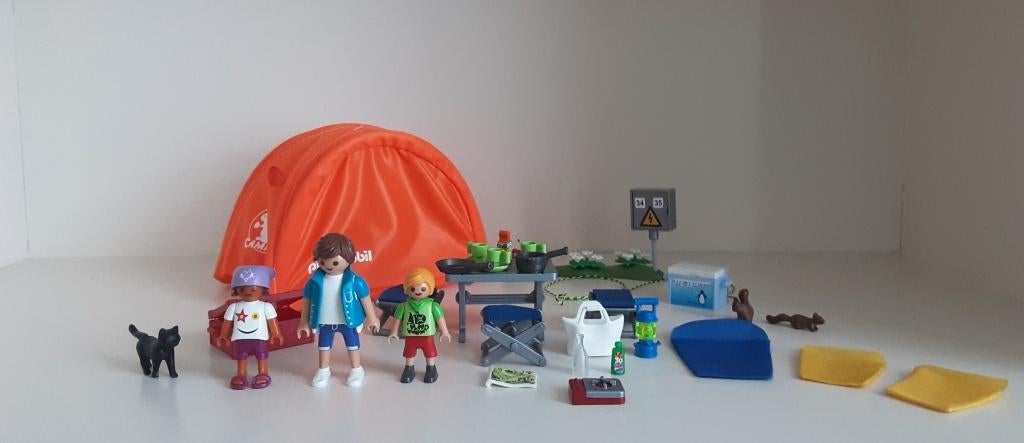 PLaymobil kampeerset met tent, Ophalen of Verzenden, Zo goed als nieuw, Complete set