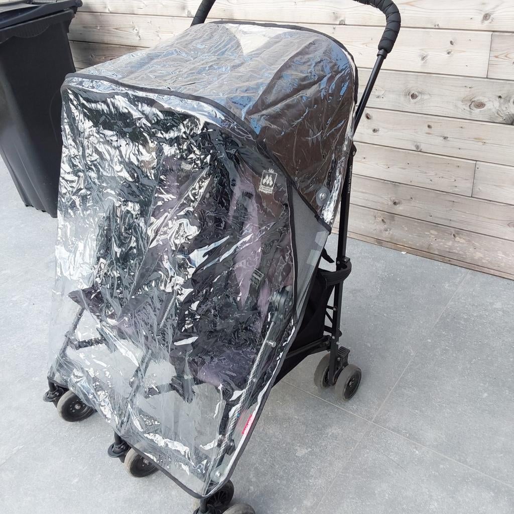 Tweelingbuggy, Ophalen, Zo goed als nieuw, Maclaren, Regenhoes