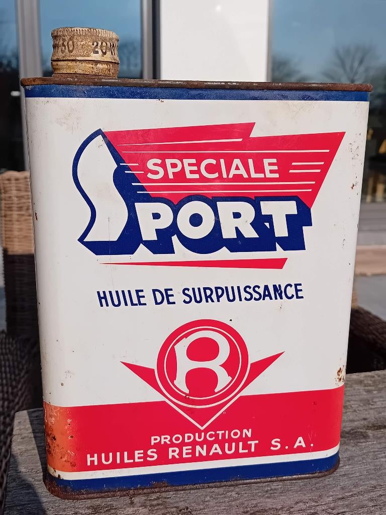 vintage olieblik Huiles Renault Sport, Verzamelen, Ophalen of Verzenden, Zo goed als nieuw