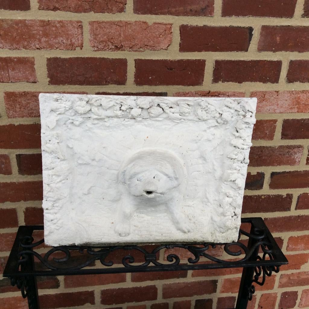 Tuinornament met fonteinmondje (47x37), Tuin en Terras, Tuinwanddecoratie, Ophalen