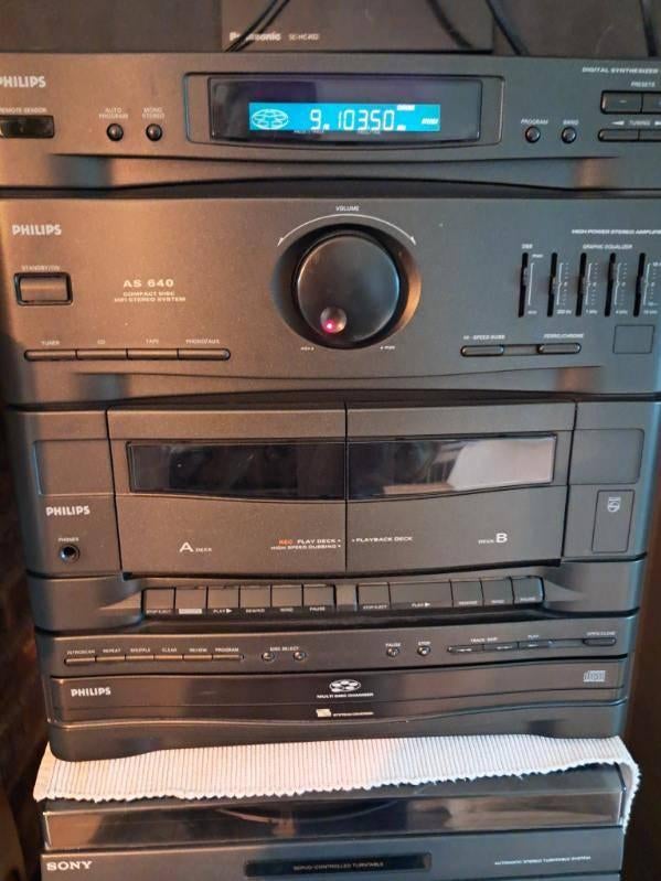 stéréo philips + 4 boîtiers, Enlèvement, Utilisé, Haut-parleurs, Philips