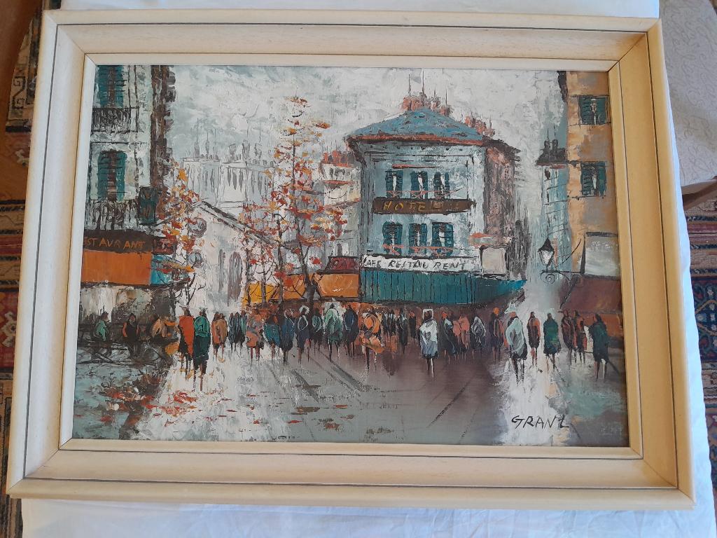 Très beau tableau de Paris signé Granl 83x63 cm, Antiquités & Art, Enlèvement
