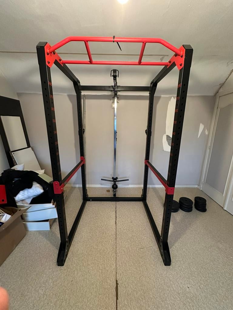 Stevige power rack /squat rack met kabelstation thuisfitness, Ophalen, Benen, Krachtstation, Nieuw